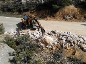Desprendimiento de piedras en Vilanova de Prades