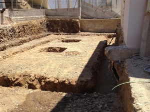 Obra de excavación y cimentación en Riudecols